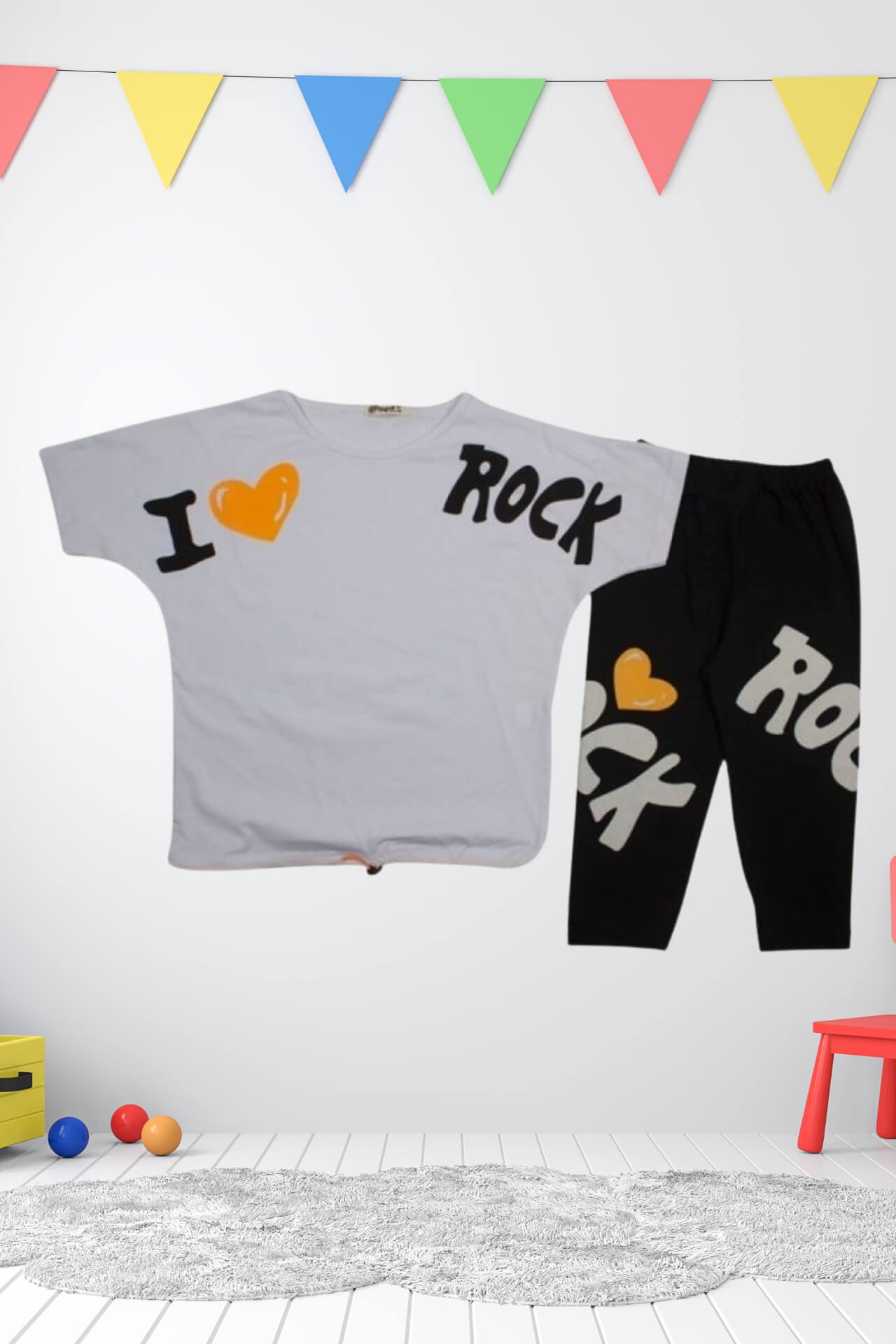 Σετ Παιδικό Μπλουζάκι Παντελονάκι I Love Rock R0449